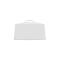 Chef Inox CAKE COVER CLEAR-CHROME HANDLE (SAN)300x185mm