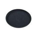 CHEF INOX ROUND TRAY NON SLIP PLASTIC 350mm BLACK