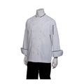 Garda White Executive Chef Jacket w/ Blue Piping-Auscaterquip