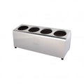 Chef Inox CUTLERY CYLINDER HOLDER-Stainless Steel 4 HOLE (4 LONG)