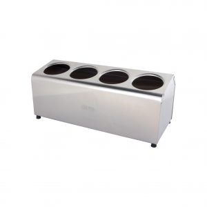 Chef Inox CUTLERY CYLINDER HOLDER-Stainless Steel 4 HOLE (4 LONG)