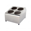 Chef Inox CUTLERY CYLINDER HOLDER-Stainless Steel 4 HOLE (2 x 2)