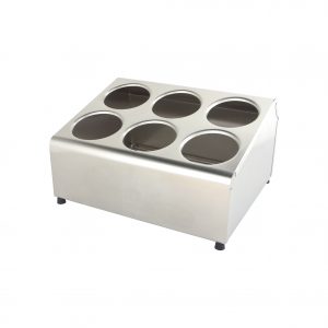 Chef Inox CUTLERY CYLINDER HOLDER-Stainless Steel 6 HOLE (380x300x210) (3x3)