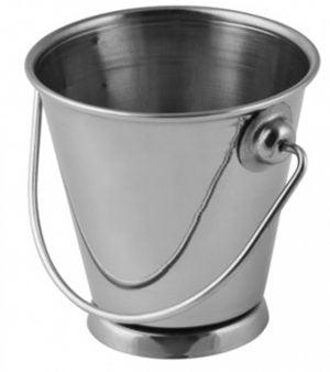MINI SERVING PAIL, FOOTED S/S, 70x70mm