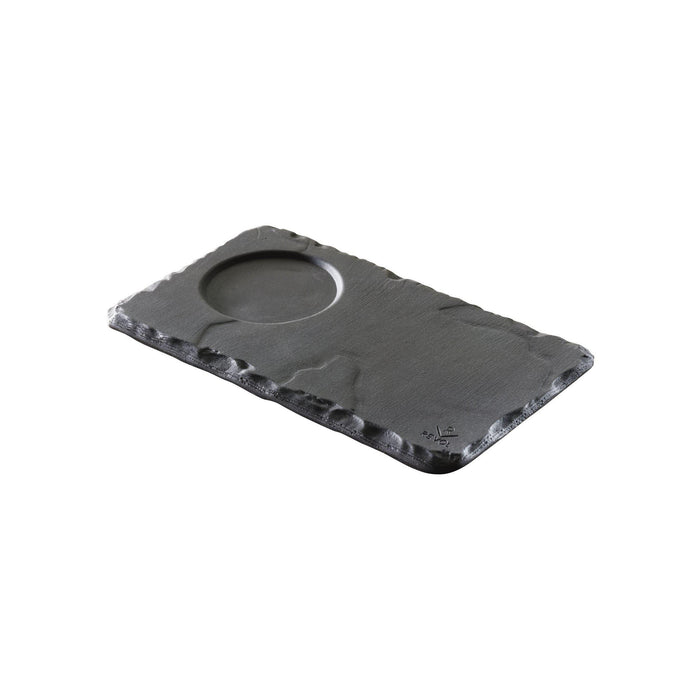 Revol REVOL BASALT TRAY WITH WELL 140x80mm-Auscaterquip