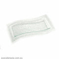Han WAVY RECTANGLE PLATE W/RIM 500x180mm CLEAR-Auscaterquip