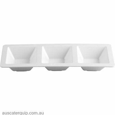JAB RECTANGULAR PLATTER -3 COMP 370x150mm (STS0375)-Auscaterquip