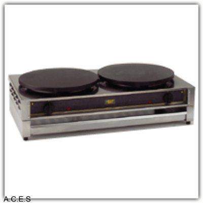 ROLLER GRILL Crepe Machine - Cast Iron 2 x 400 plate size-Auscaterquip