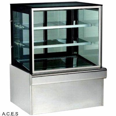 GREENLINE HEATED 3 Tier SQUARE GLASS DISPLAY 900mm wide