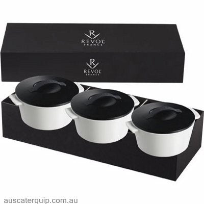 Revol REVOL REVOLUTION ROUND CASSEROLE W/LID BLACK 200ml-Auscaterquip