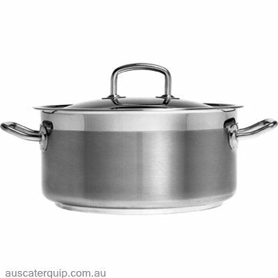 Chef Inox BRAZIER-18/10 240x125mm 5.5lt w/LID "PROFESSIONAL"-Auscaterquip