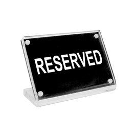 BUFFET SIGN- ACRYLIC w/S/S MAGNET PLATE "RESERVED"-Auscaterquip