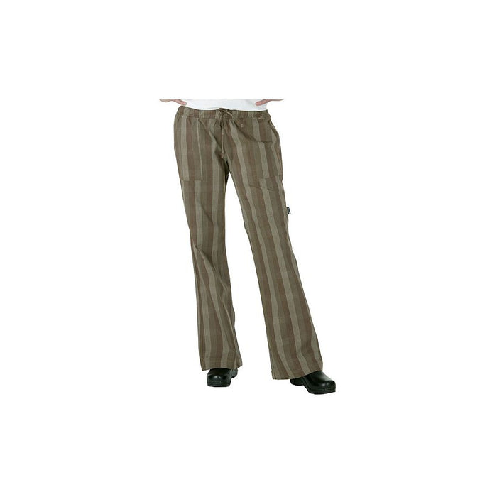 Women's Brown Plaid Chef Pants-Auscaterquip