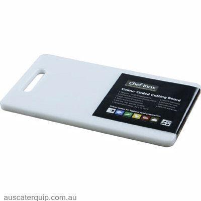 Chef Inox CUTTING BOARD-PP 250x150x12mm WHITE W/HDL-Auscaterquip