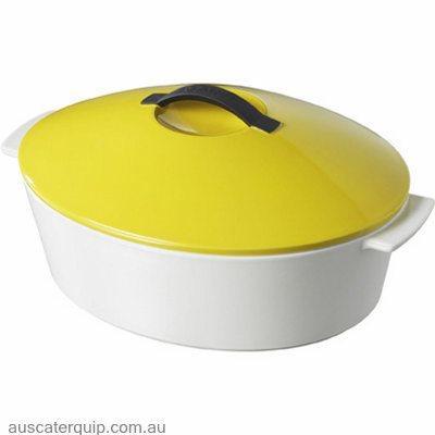Revol REVOL REVOLUTION OVAL CASSEROLE W/LID YELLOW 4.2lt-Auscaterquip