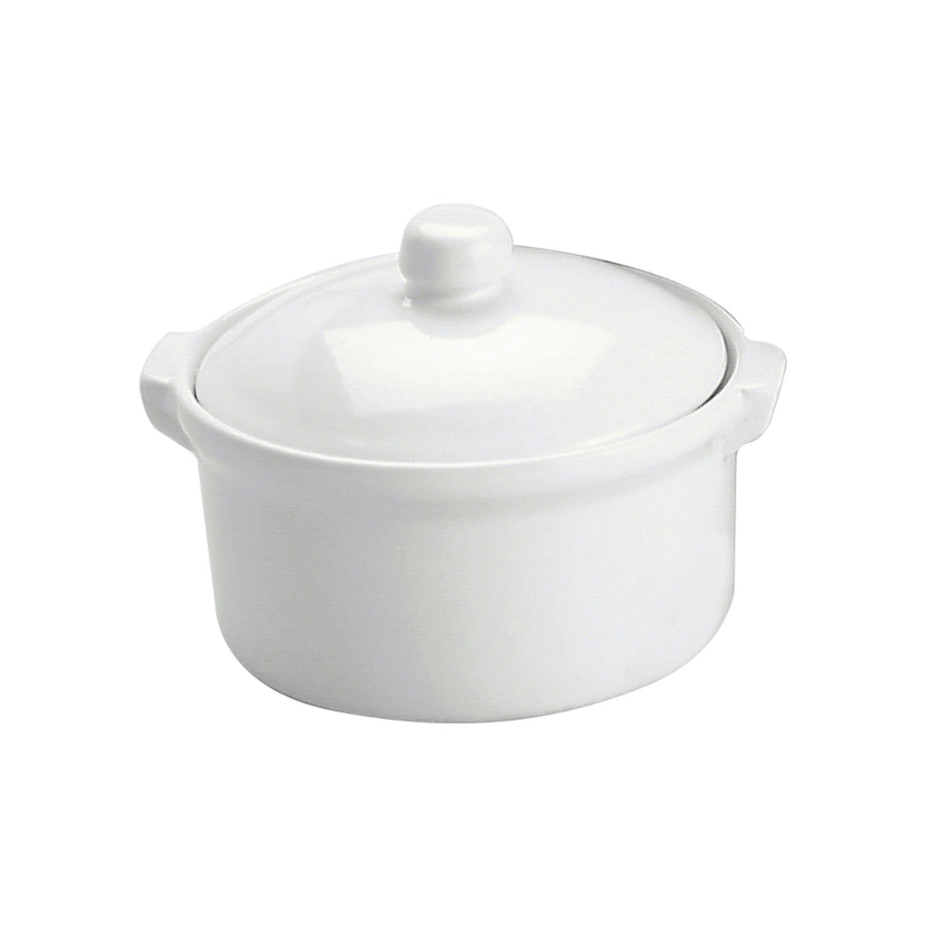 Vitroceram CASSEROLE-ROUND WITH COVER 500ml WHITE "VITROCERAM"-Auscaterquip