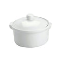Vitroceram CASSEROLE-ROUND WITH COVER 500ml WHITE "VITROCERAM"-Auscaterquip