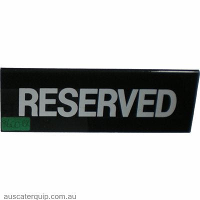 SIGN: "RESERVED" SILVER ON BLACK HOLOGRAPHIC