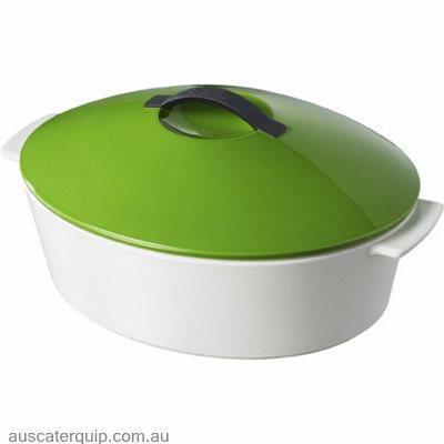 Revol REVOL REVOLUTION OVAL CASSEROLE W/LID GREEN 4.2lt-Auscaterquip