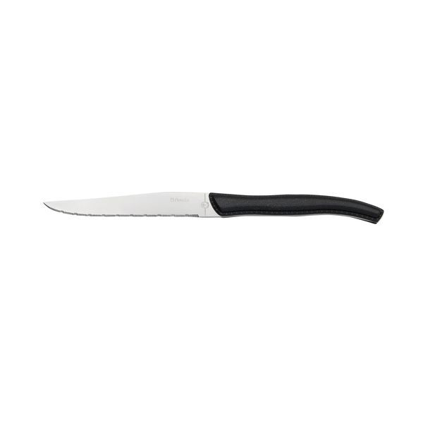 Amefa  FAUX LEATHER STEAK KNIFE-BLACK HDL  (Doz) - Discontinued