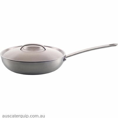 Chef Inox FRYPAN-225x50mm w/LID S/S 'STUDIO'-Auscaterquip