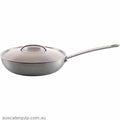Chef Inox FRYPAN-255x55mm w/LID S/S 'STUDIO'-Auscaterquip