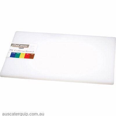 Chef Inox CUTTING BOARD-PE 450x750x19mm WHITE-Auscaterquip