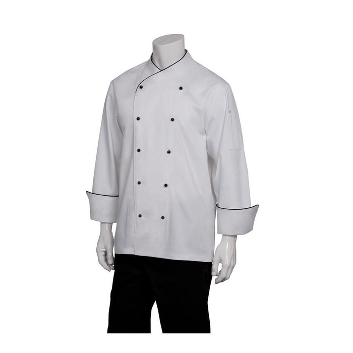 Champagne Executive Chef Jacket w/ Black Piping-Auscaterquip