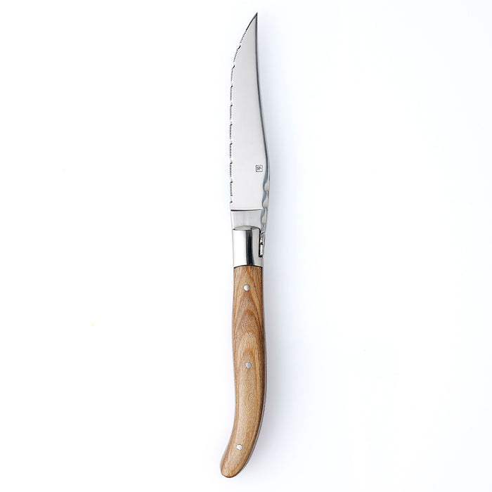 Tablekraft PARIS STEAK KNIFE-Stainless Steel WOOD PAKAWOOD POINTED TIP (x12)