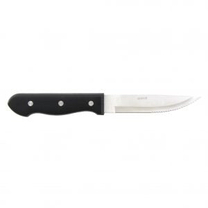 Tablekraft STEAK KNIFE JUMBO BLACK HANDLE - POINTED TIP