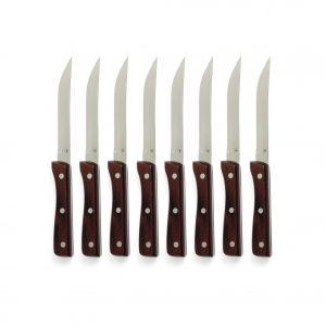 Tablekraft 8PC STEAK KNIFE JUMBO PAKKAWOOD-POINTED TIP Set