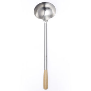Chef Inox LADLE-Stainless Steel, WOODEN HANDLE 105x330mm