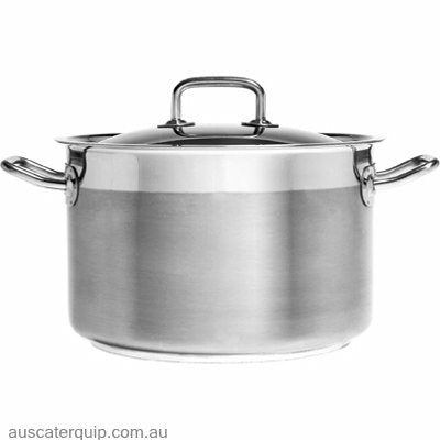 Chef Inox SAUCEPOT-18/10 200x130mm 4.0lt w/LID "PROFESSIONAL"-Auscaterquip