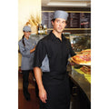 Men's Black/Grey Universal Contrast Cook Shirt-Auscaterquip