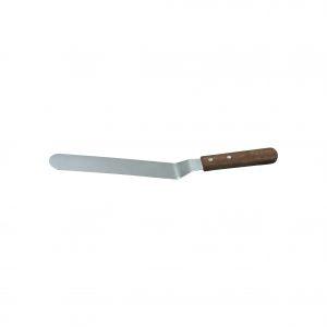 Chef Inox SPATULA--CRANKED Stainless Steel 200x30mm 8" Wood Handle
