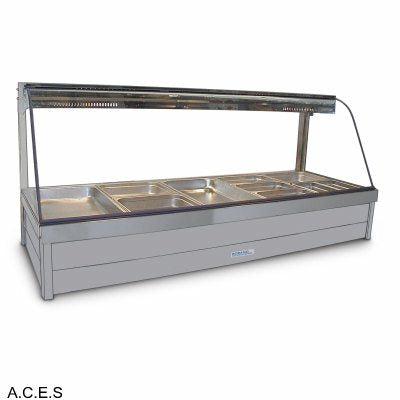 ROBAND CURVED GLASS HOT FOOD DISPLAY BARS - DOUBLE ROW - 10 Pans-Auscaterquip