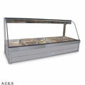 ROBAND CURVED GLASS HOT FOOD DISPLAY BARS - DOUBLE ROW - 10 Pans-Auscaterquip