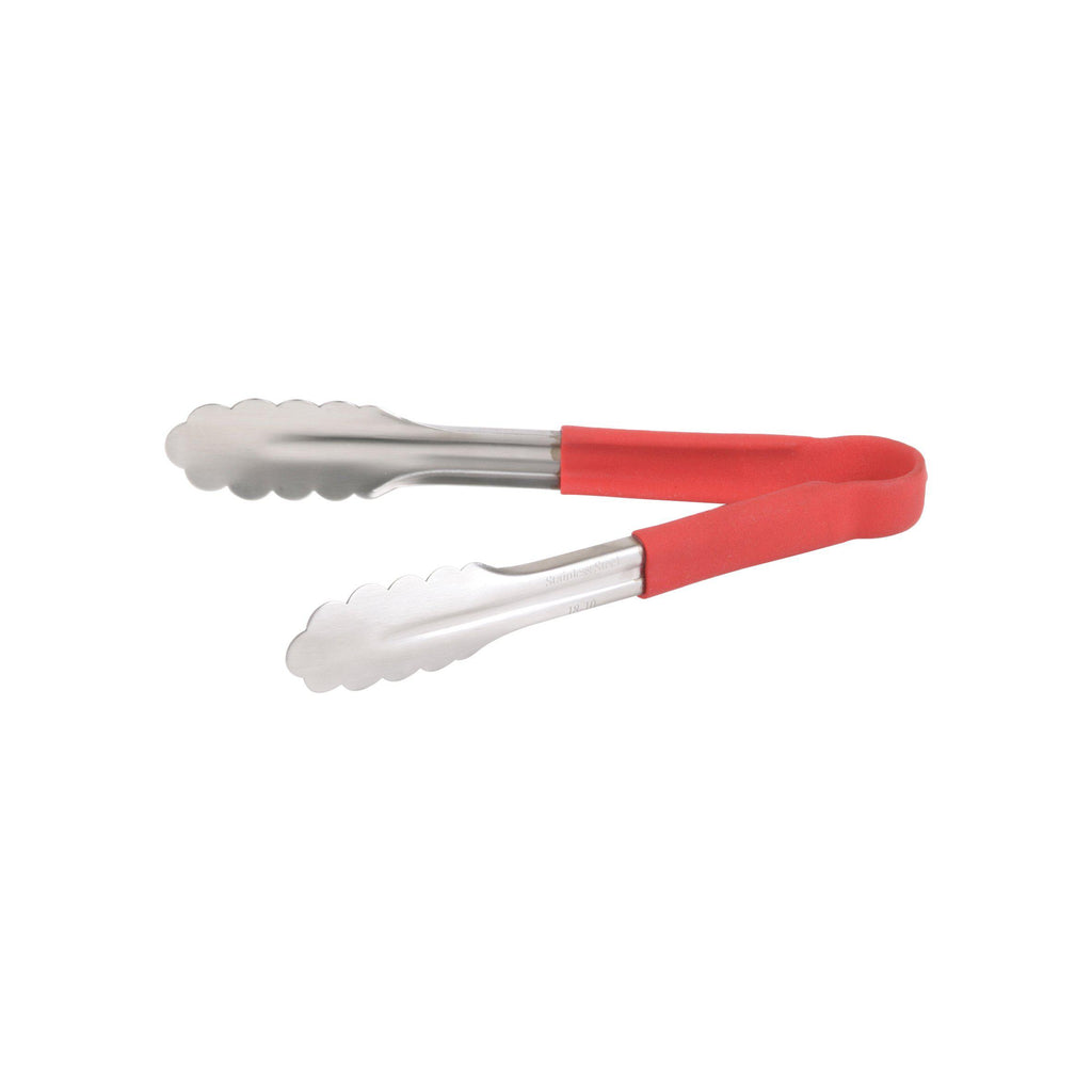 Chef Inox TONG-UTILITY S/S 230mm RED-Auscaterquip