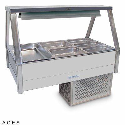 ROBAND COLD FOOD DISPLAY BARS - REFRIGERATED COLD PLATE & CROSS FIN COIL - 8 Pans-Auscaterquip
