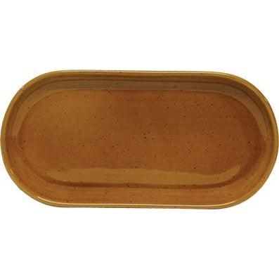tablekraft ARTISTICA OVAL PLATE, COUPE 300x140mm HAZELNUT-Auscaterquip