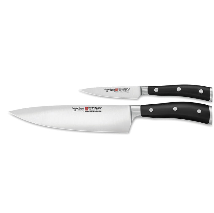 Wusthof CLASSIC IKON BLACK KNIFE SET 2 PIECE (1120360205W)