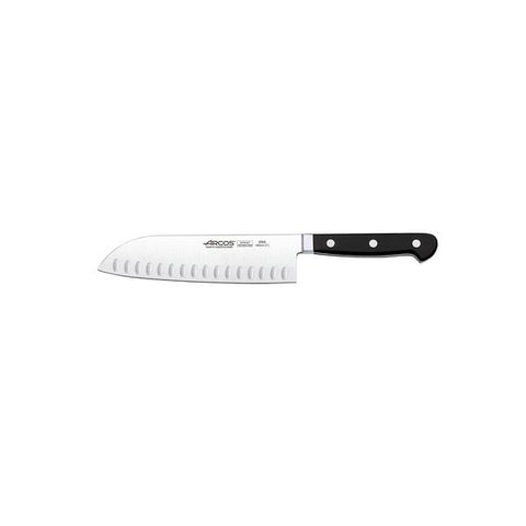 Arcos CLASICA SANTOKU KNIFE-180mm, GRANTON EDGE BLACK HANDLE (Each)