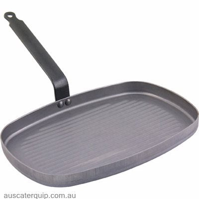 De Buyer GRILL PAN RECTANGULAR-380x265mm 1 HDL CARBONE PLUS-Auscaterquip