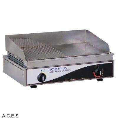 ROBAND 520 mm wide GRIDDLE HOT PLATES 15Amp Half Grooved-Auscaterquip