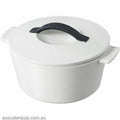 Revol REVOL REVOLUTION ROUND CASSEROLE W/LID WHITE 2.4lt-Auscaterquip
