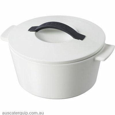 Revol REVOL REVOLUTION ROUND CASSEROLE W/LID WHITE 2.4lt-Auscaterquip