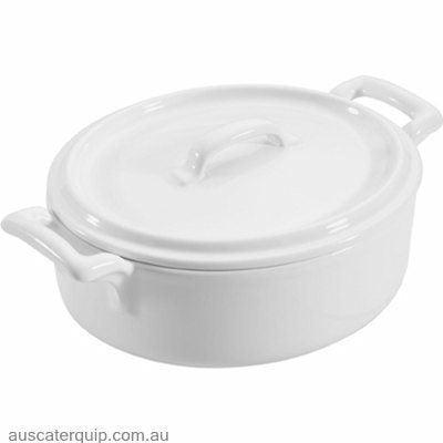 Vitroceram CASSEROLE ROUND WITH LID 250ml WHITE "VITROCERAM"-Auscaterquip