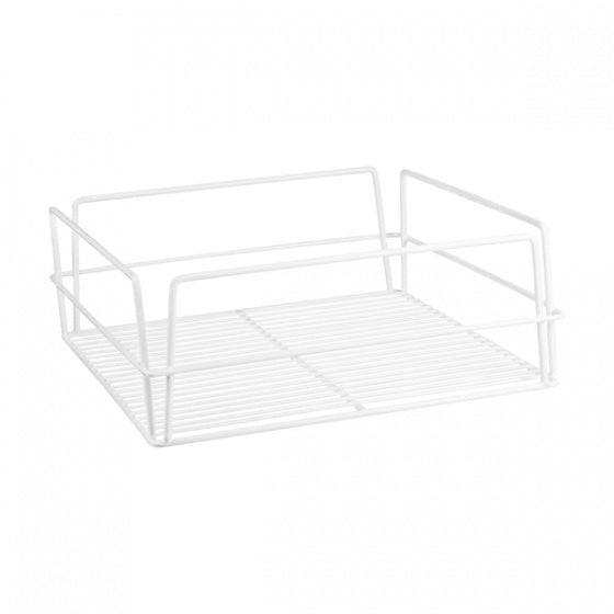 WHITE PVC-GLASS BASKET-RECT., 435x355x125mm (17x14")