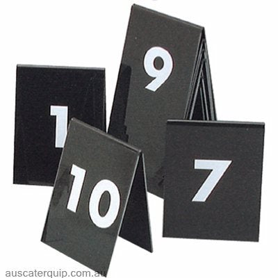tablekraft SET OF TABLE NoS 41-50 WHITE TEXT ON BLACK 75x55mm-Auscaterquip
