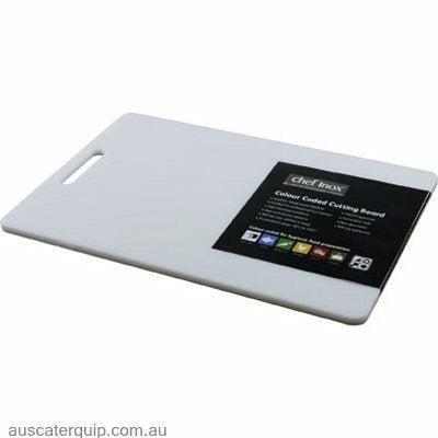 Chef Inox CUTTING BOARD-PP 300x450x12mm WHITE W/HDL-Auscaterquip